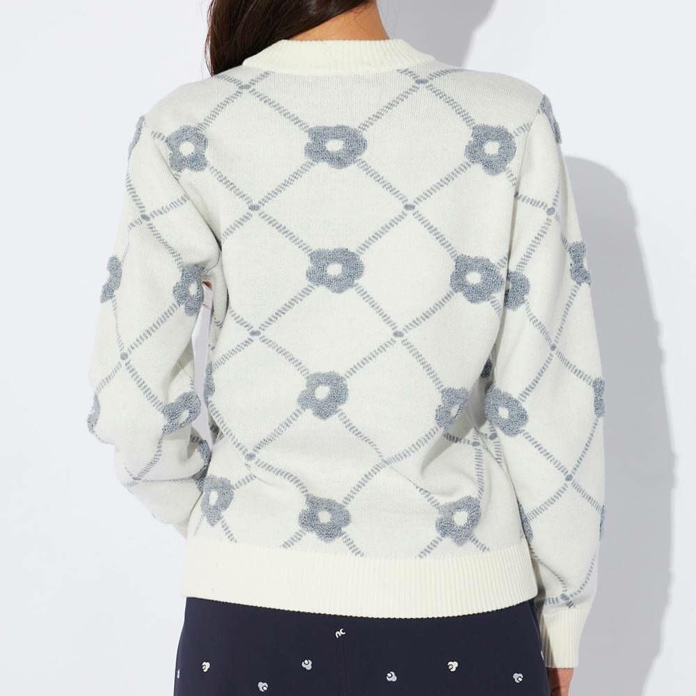 マリクレール marie claire　レディース ロゴジャガード 花柄 パイル編み 長袖 クルーネック セーター 734-721　2024年モデル 詳細6