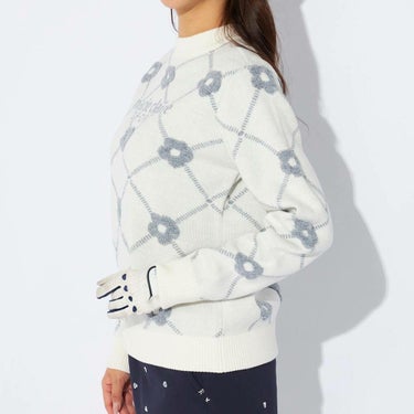 マリクレール marie claire　レディース ロゴジャガード 花柄 パイル編み 長袖 クルーネック セーター 734-721　2024年モデル 詳細7