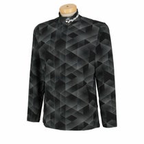 テーラーメイド TaylorMade　メンズ UVケア グラフィックプリント 総柄 長袖 モックネックシャツ UN324　2024年モデル