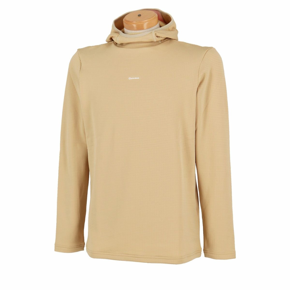 テーラーメイド TaylorMade　メンズ バックロゴライン 裏起毛 ストレッチ 長袖 プルオーバー フーディー UN358　2024年モデル ベージュ（U26776）