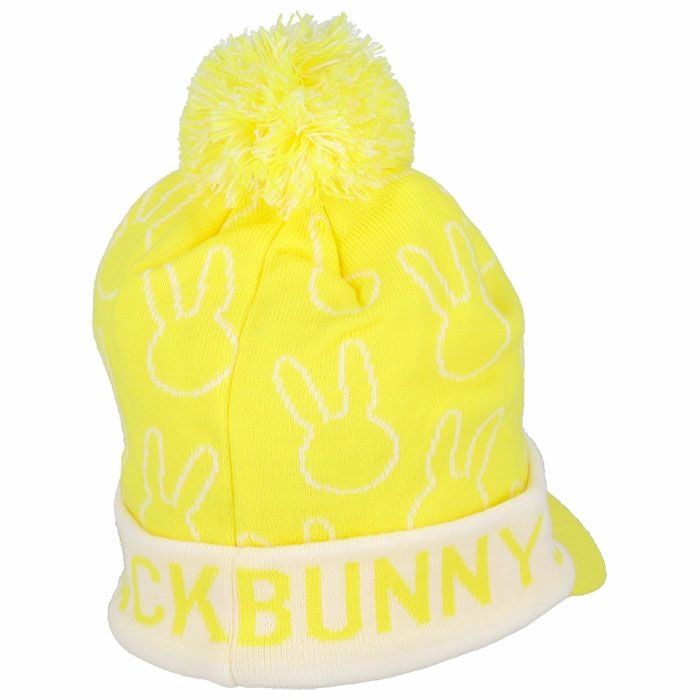 ジャックバニー Jack Bunny!!　ロゴジャガード うさぎ つば付き ニット キャップ 262-4287007 060 イエロー　2024年モデル 詳細1