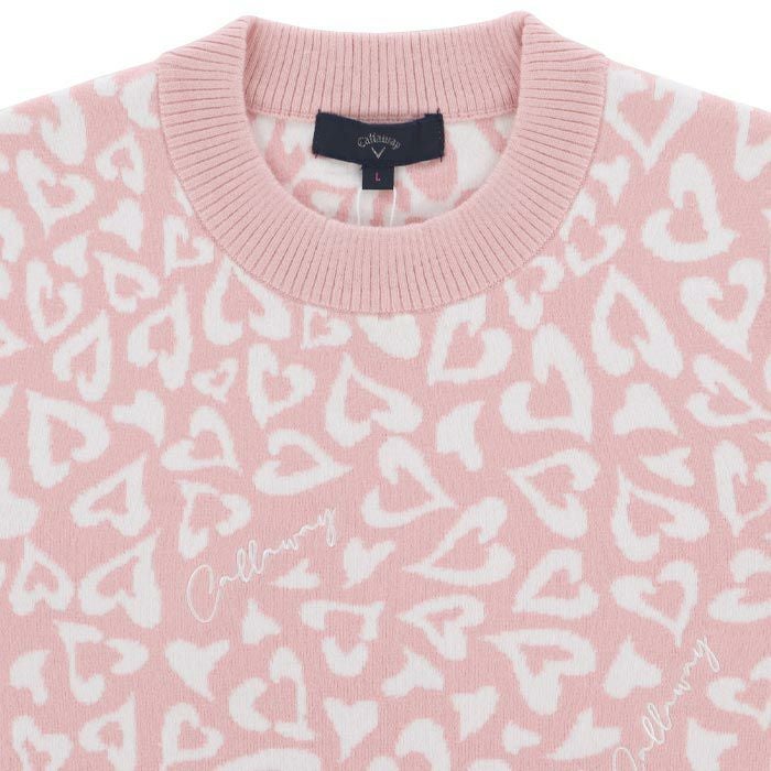 キャロウェイ Callaway　レディース レオパード柄 ジャカード 長袖 クルーネック セーター C24218206　2024年モデル 詳細3