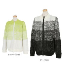 キャロウェイ Callaway レディース ケーブル編み ラメ入り グラデーションボーダー柄 長袖 防風裏地付き フルジップ セーター C24218208 2024年モデル