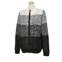 キャロウェイ Callaway　レディース ケーブル編み ラメ入り グラデーションボーダー柄 長袖 防風裏地付き フルジップ セーター C24218208　2024年モデル