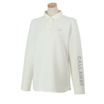 キャロウェイ Callaway　レディース メタリックロゴプリント ポンチ素材 長袖 ポロシャツ C24233203　2024年モデル