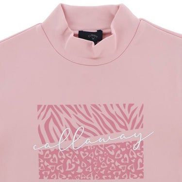 キャロウェイ Callaway　レディース レオパードプリント 保温 裏微起毛 長袖 モックネックシャツ C24233205　2024年モデル 詳細3