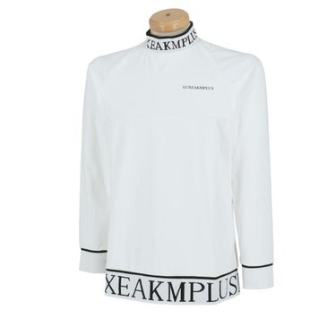 リュクスエイケイエムプラス　軽量 ヘムロゴデザイン 裏微起毛 長袖 モックネックシャツ LAT-24052　2024年モデル ホワイト（SN10）