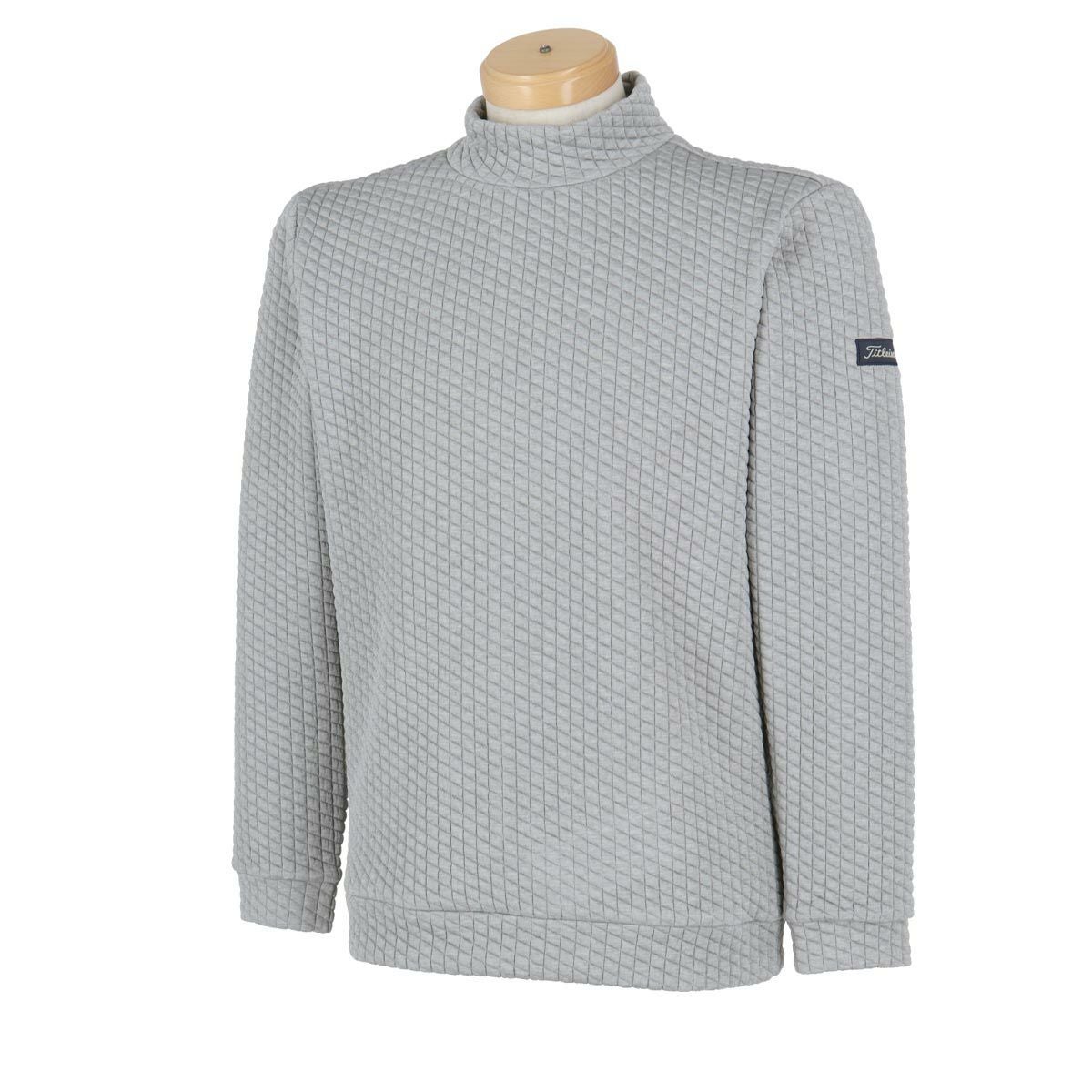 タイトリスト Titleist　メンズ キルトジャカード ストレッチ 長袖 モックネックシャツ TLPMT310J　2024年モデル グレー（03）