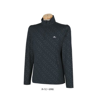 Jリンドバーグ J.LINDEBERG　メンズ 撥水 裏微起毛 総柄 サイドメッシュ切替 長袖 ハーフジップ モックネックシャツ 071-32918　2024年モデル 詳細1