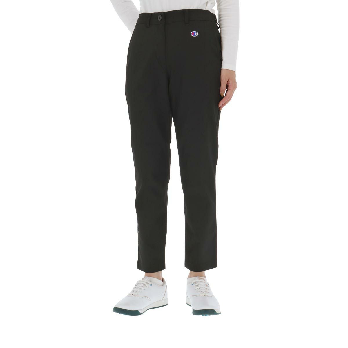 チャンピオンゴルフ ChampionGOLF　レディース ロゴ刺繍 コーデュラ ストレッチ ロングパンツ CW-AG201　2024年モデル ブラック（090）