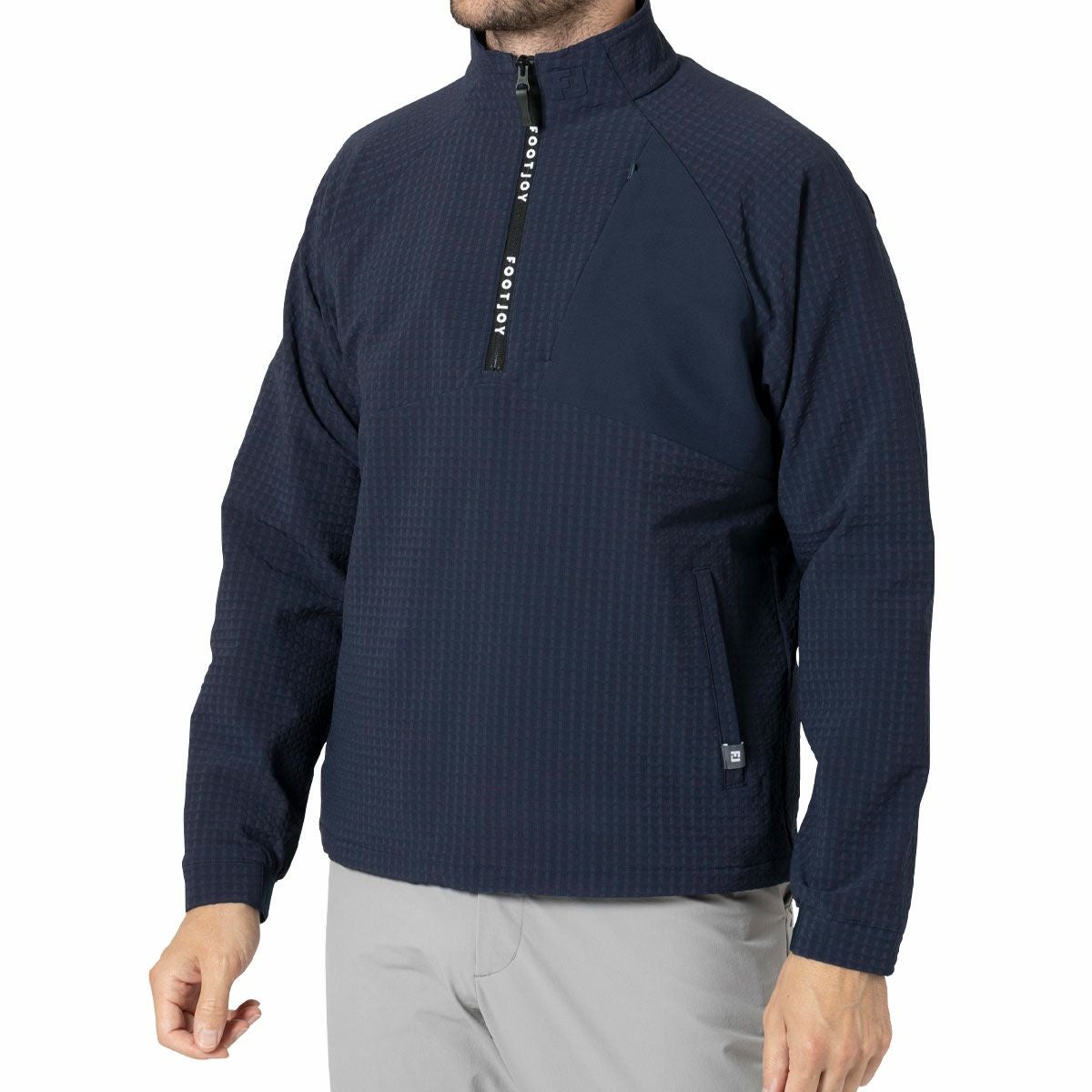 FOOT JOY メンズ ゴルフ ハ－フジップ 長袖 プルオーバー L ネイビー フットジョイ FootJoy メンズ 撥水 ストレッチ ブロック裏起毛 長袖