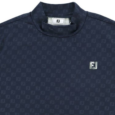 フットジョイ FootJoy　レディース 総柄 シルバーロゴプリント 裏微起毛 長袖 モックネックシャツ FJW-F24-S06　2024年モデル 詳細3