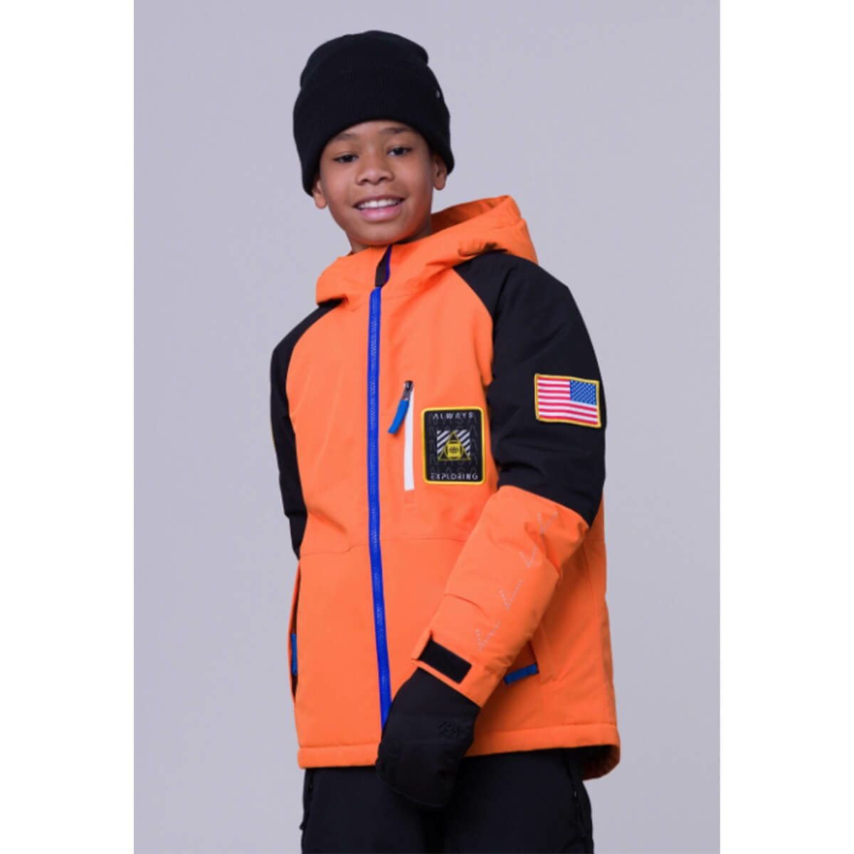 シックスエイトシックス 686　ジュニア スキーウェア ジュニア エクスプロ―レーション インシュレーテッド ジャケット EXPLORATION INSULATED JACKET M2W505-NOB 2023-2024 NASA ORANGE BLACK