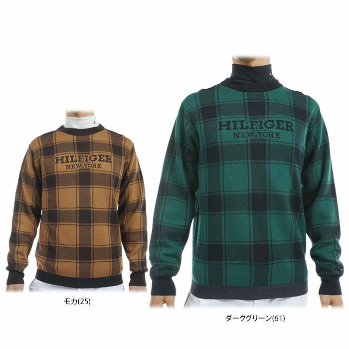 ピン PING メンズ ハーフジップ 長袖 ハイネック ジャガード ニット