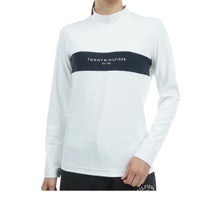 トミー ヒルフィガー ゴルフ　レディース 胸ボーダー UVケア 長袖 モックネックシャツ THLA461　2024年モデル