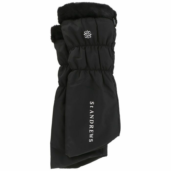 セントアンドリュース St ANDREWS レディース ロゴプリント 裏起毛 レッグウォーマー 042-4284154 010 ブラック 2024年モデル