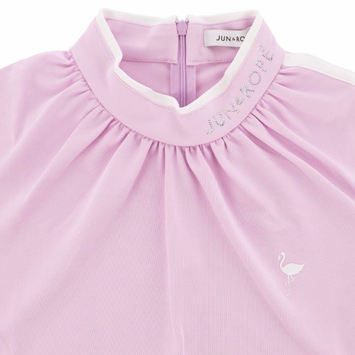 ジュン アンド ロペ JUN ＆ ROPE　レディース ロゴデザイン 配色切替 ストレッチ 長袖 モックネックシャツ ERM54050　2024年モデル 詳細6