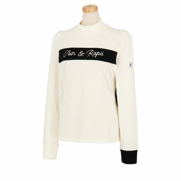 ジュン アンド ロペ JUN ＆ ROPE　レディース ロゴ刺繍 ラインデザイン ストレッチ 長袖 モックネックシャツ ERM54120　2024年モデル 詳細5