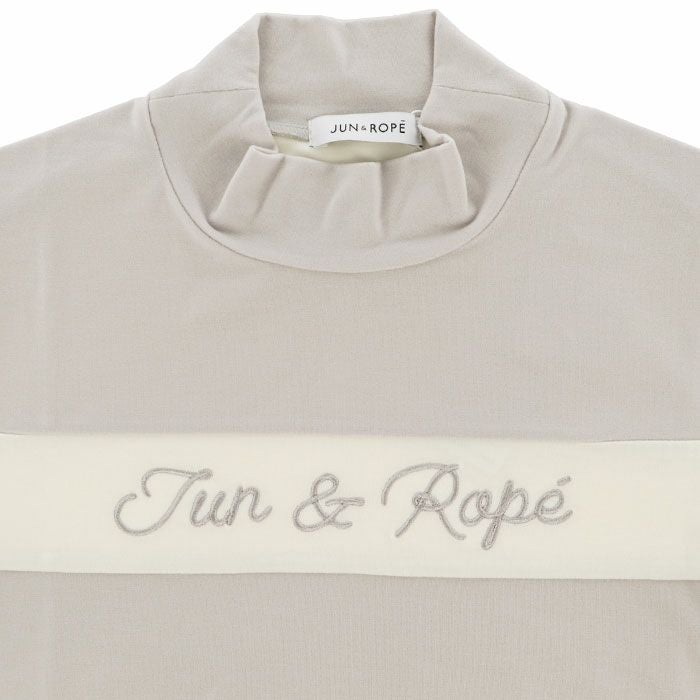 ジュン アンド ロペ JUN ＆ ROPE　レディース ロゴ刺繍 ラインデザイン ストレッチ 長袖 モックネックシャツ ERM54120　2024年モデル 詳細8