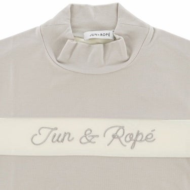ジュン アンド ロペ JUN ＆ ROPE　レディース ロゴ刺繍 ラインデザイン ストレッチ 長袖 モックネックシャツ ERM54120　2024年モデル 詳細8