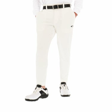 オークリー OAKLEY　メンズ SKULL ロゴ刺繍 ストレッチ テーパード ロングパンツ FOA406997　2024年モデル ホワイト（100）