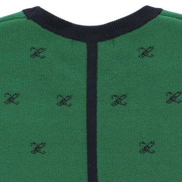 ジュン アンド ロペ JUN ＆ ROPE　レディース モノグラムジャガード 飛び柄 ライン配色 長袖 パフスリーブ クルーネック ニット プルオーバー ERM64300　2024年モデル 詳細4