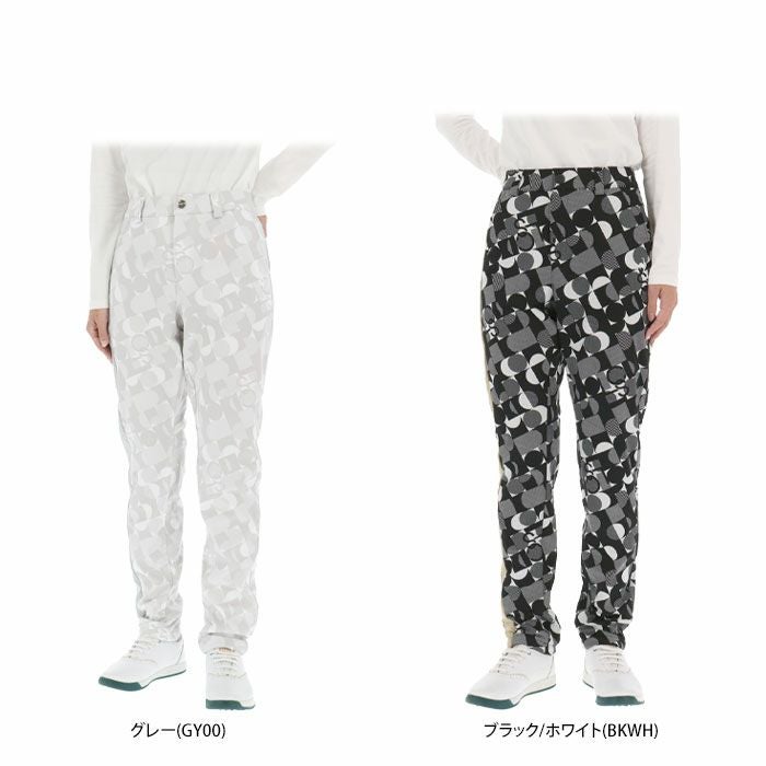 ルコック Le coq sportif　レディース 防風 ストレッチ 撥水 総柄 裏フリース ボンディング ロングパンツ LG4FLP01L　2024年モデル [裾上げ対応1●] 詳細1