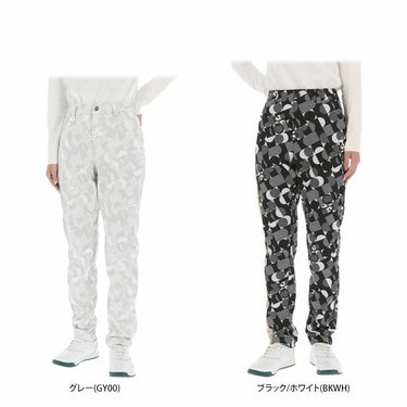 ルコック Le coq sportif　レディース 防風 ストレッチ 撥水 総柄 裏フリース ボンディング ロングパンツ LG4FLP01L　2024年モデル [裾上げ対応1●] 詳細1