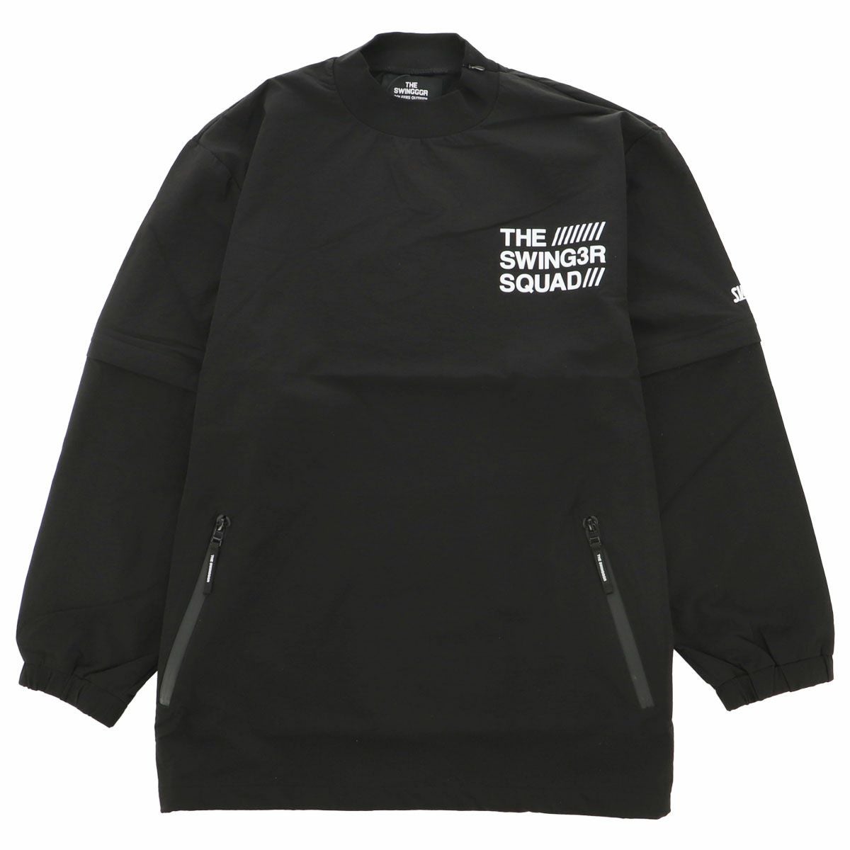 ザ スウィンガー THE SWINGGGR　メンズ 防風 ロゴプリント ストレッチ 2WAY モックネック プルオーバー 1124-SWG-BZ002　2024年モデル 詳細1