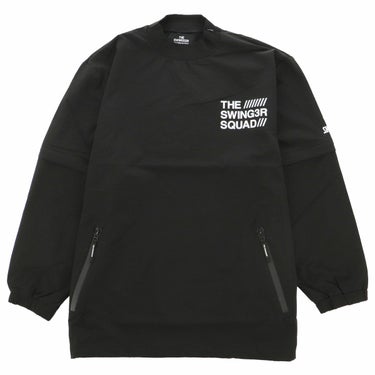 ザ スウィンガー THE SWINGGGR　メンズ 防風 ロゴプリント ストレッチ 2WAY モックネック プルオーバー 1124-SWG-BZ002　2024年モデル 詳細1