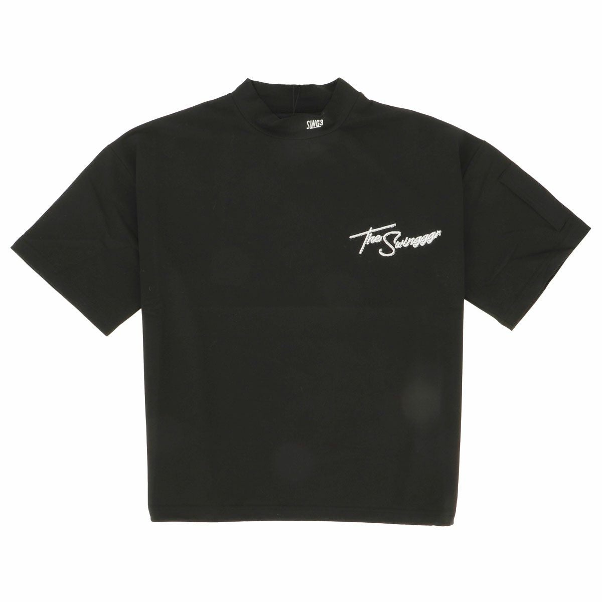 ザ スウィンガー THE SWINGGGR　メンズ ロゴデザイン バックプリント ストレッチ 半袖 モックネックシャツ 1124-SWG-CT001　2024年モデル 詳細1