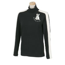 アルチビオ archivio　レディース ボアライン スパンコールワッペン 発熱素材 リブニット 長袖 ハイネック プルオーバー A419104　2024年モデル