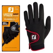 フットジョイ FootJoy ウェザーグリップ エクストリーム 2024年モデル メンズ 両手用 ゴルフグローブ FGWX24 BR ブラック×レッド