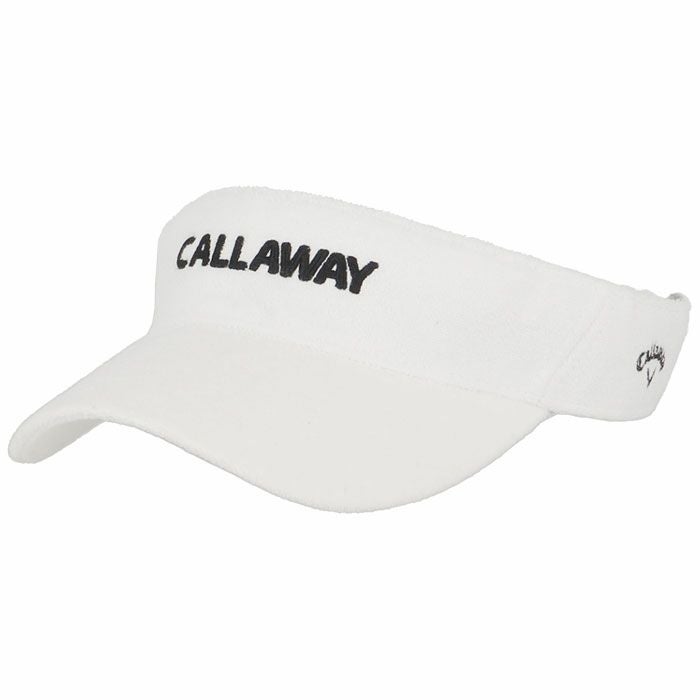 キャロウェイ Callaway　レディース ロゴ刺繍 パイル生地 サンバイザー C24191212 1030 ホワイト　2024年モデル ホワイト（1030）