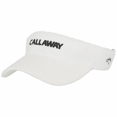キャロウェイ Callaway　レディース ロゴ刺繍 パイル生地 サンバイザー C24191212 1030 ホワイト　2024年モデル ホワイト（1030）