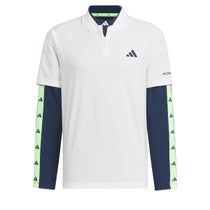 アディダス adidas　メンズ ロゴプリント ストレッチ 半袖 ハーフジップシャツ & ロゴライン 長袖 モックネックシャツ IKK78　2024年モデル