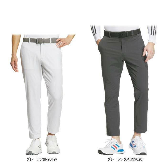 アディダス adidas　メンズ シアサッカー ストレッチ ロゴプリント アンクルパンツ IKK86　2024年モデル 詳細1