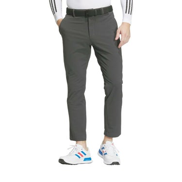 アディダス adidas　メンズ シアサッカー ストレッチ ロゴプリント アンクルパンツ IKK86　2024年モデル グレーシックス（IN9020）