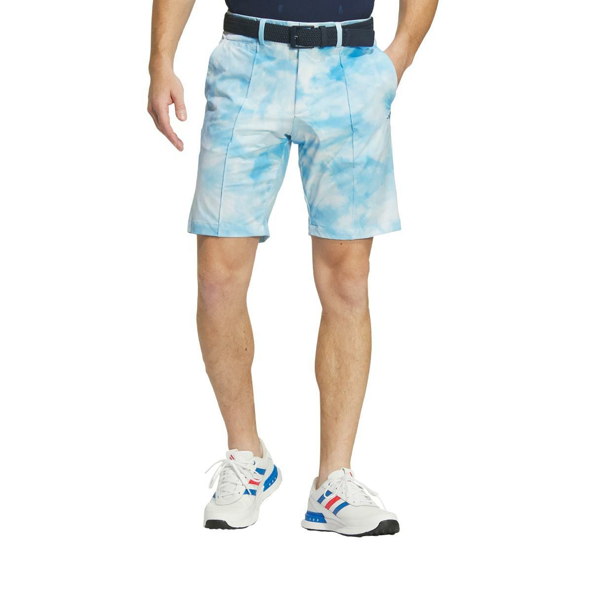 アディダス adidas　メンズ タイダイプリント ストレッチ ロゴ刺繍 ショートパンツ IKK66　2024年モデル セミブルーバースト（IN9032）