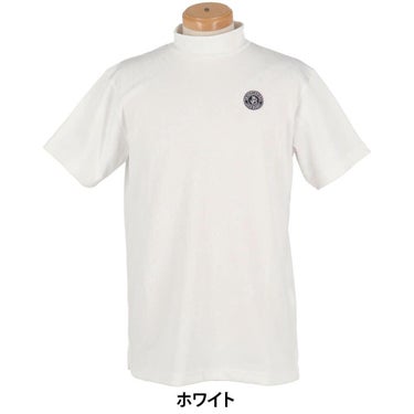 ジャックバニー Jack Bunny!!　メンズ ロゴジャガード 半袖 モックネックシャツ 262-5167113　2025年モデル ホワイト
