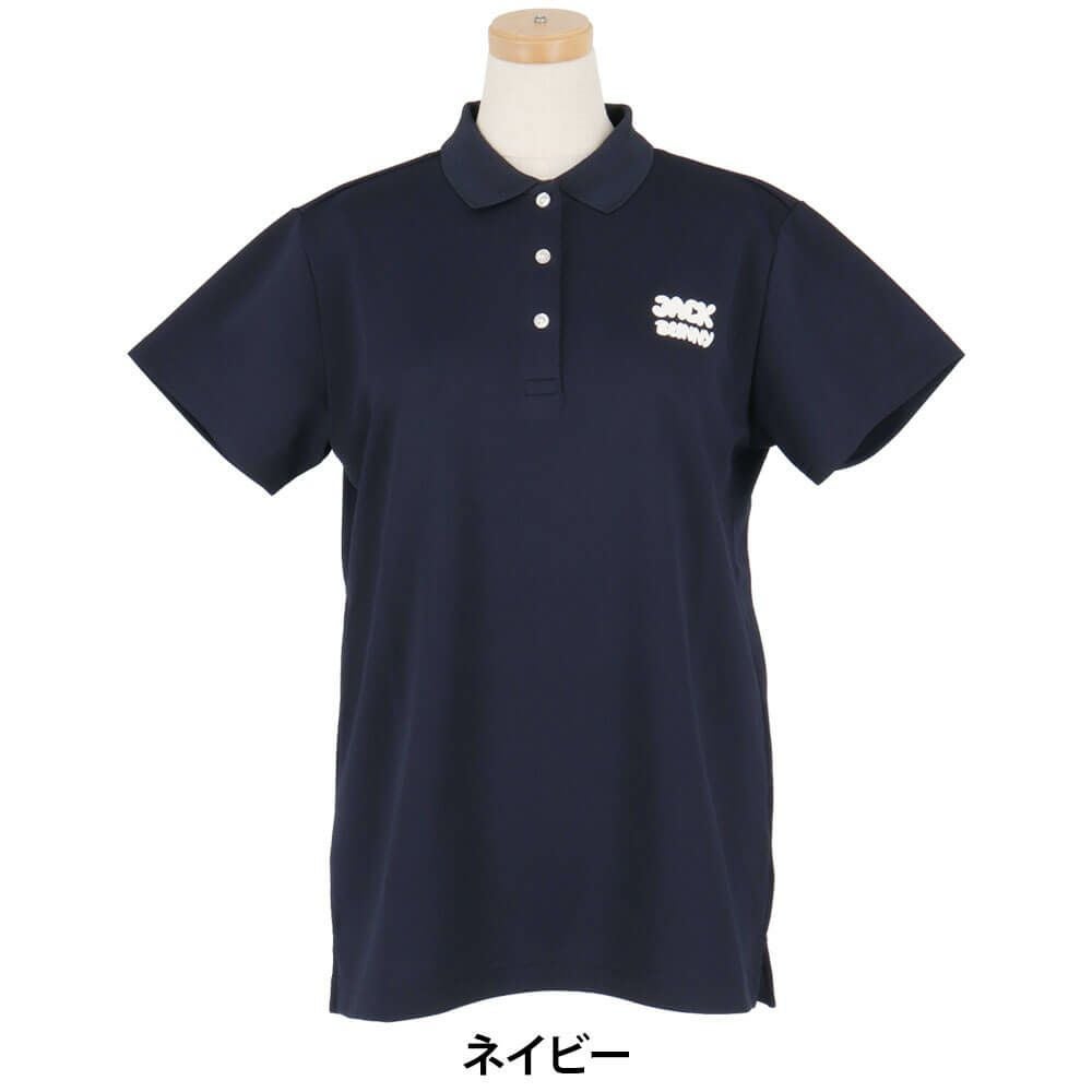 ジャックバニー Jack Bunny!!　レディース ブリスターメッシュ 半袖 ポロシャツ 263-5160102　2025年モデル ネイビー