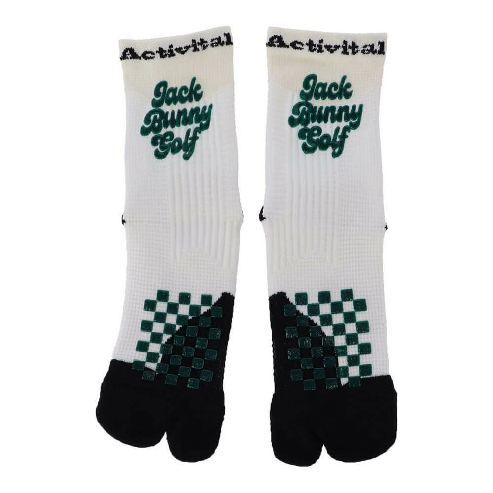 ジャックバニー Jack Bunny!!　メンズ アクティバイタルソックス 262-5186215 031 ホワイト/グリーン　2025年モデル ホワイト/グリーン