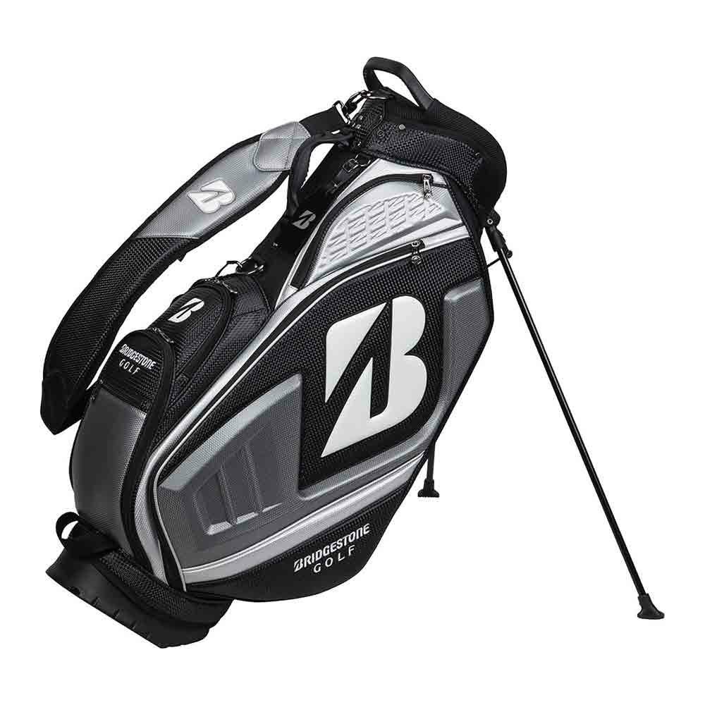 ブリヂストン　ツアースタンドモデル キャディバッグ CB2502 BG ブラック/ガンメタリック　2025年モデル 詳細1