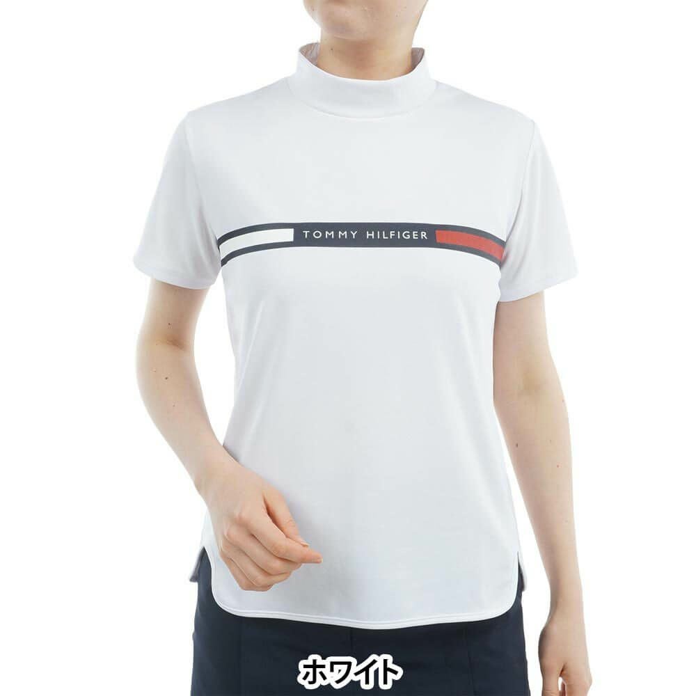 トミー ヒルフィガー ゴルフ　レディース ラインロゴ トリコロール配色 半袖 モックネックシャツ THLA532　2025年モデル 詳細2