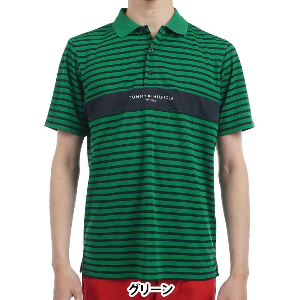 トミー ヒルフィガー ゴルフ　メンズ 鹿の子 カラーブロック 半袖 ポロシャツ THMA514　2025年モデル 詳細2