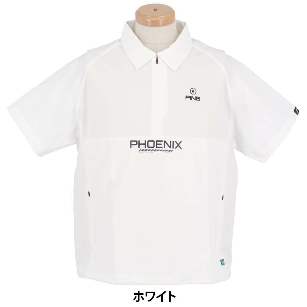 ピン PING　メンズ 撥水 布帛 半袖 ハーフジップシャツ 621-4111301　2024年モデル 詳細5