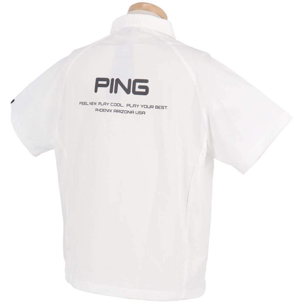 ピン PING メンズ 撥水 布帛 半袖 ハーフジップシャツ 621-4111301