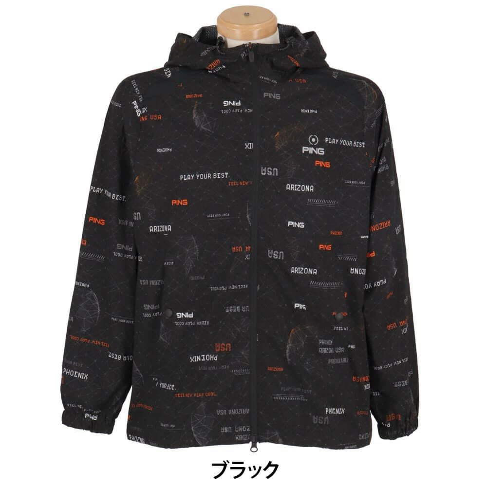 ピン PING　メンズ 撥水 EARTHプリント 長袖 フーディーブルゾン 621-4120103　2024年モデル 詳細2