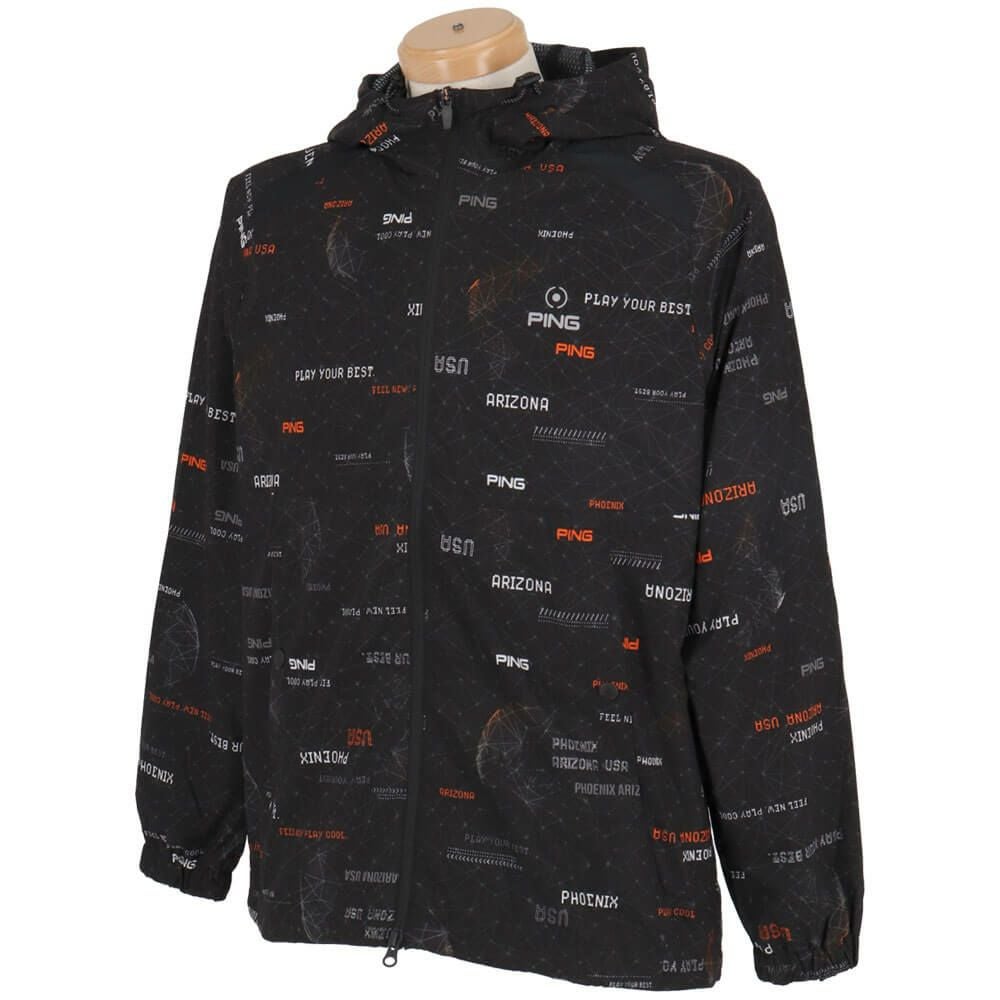 ピン PING メンズ 撥水 EARTHプリント 長袖 フーディーブルゾン 621