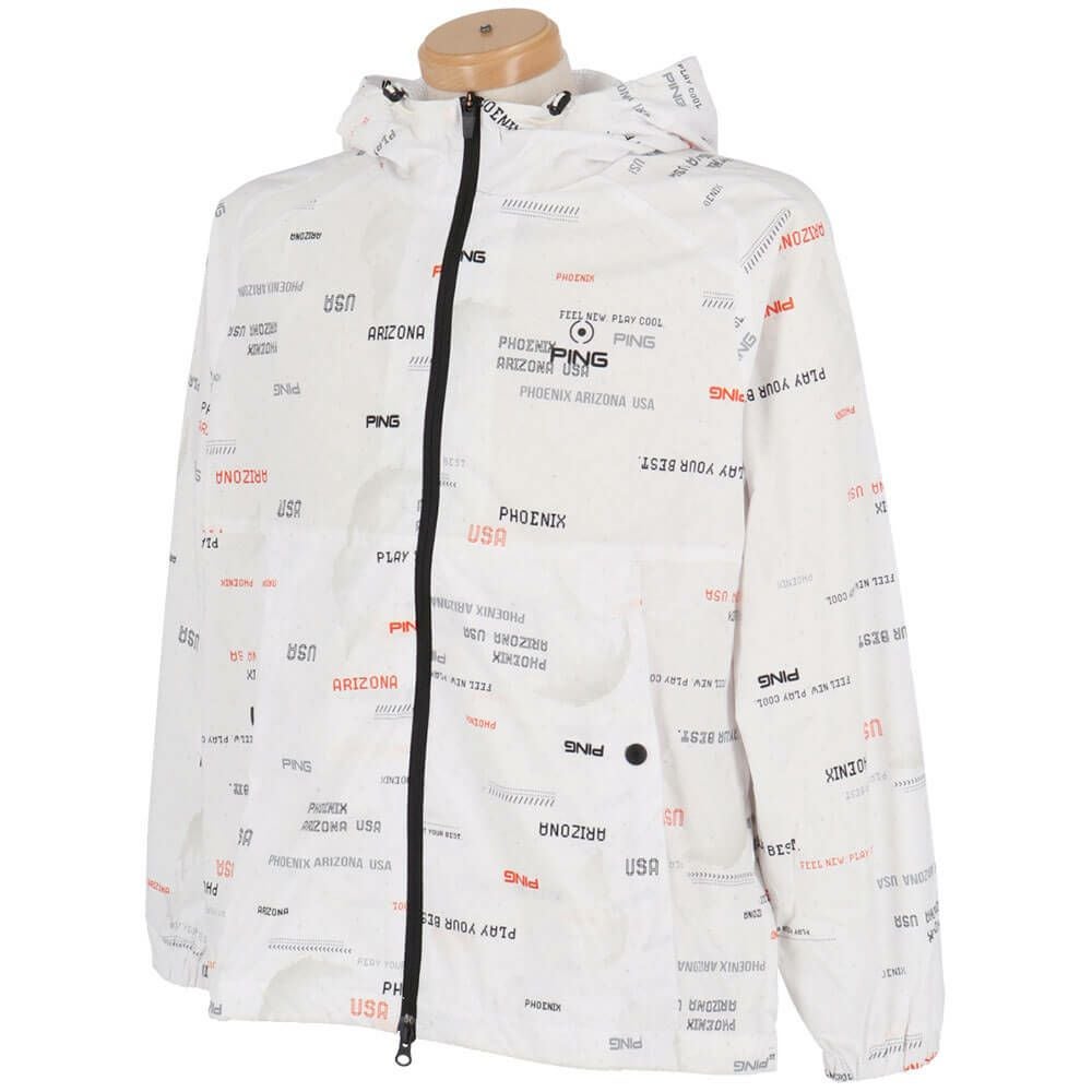 ピン PING メンズ 撥水 EARTHプリント 長袖 フーディーブルゾン 621